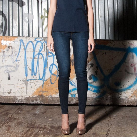 NWOT JOIE Navy Denim Skinny Leggings Jeans Pants Sz US 26 Made in USA MSRP $208 - Picture 1 of 16